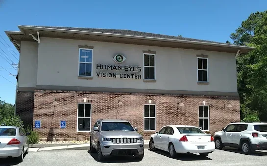 The outside of the building of the Human Eyes Vision Center office